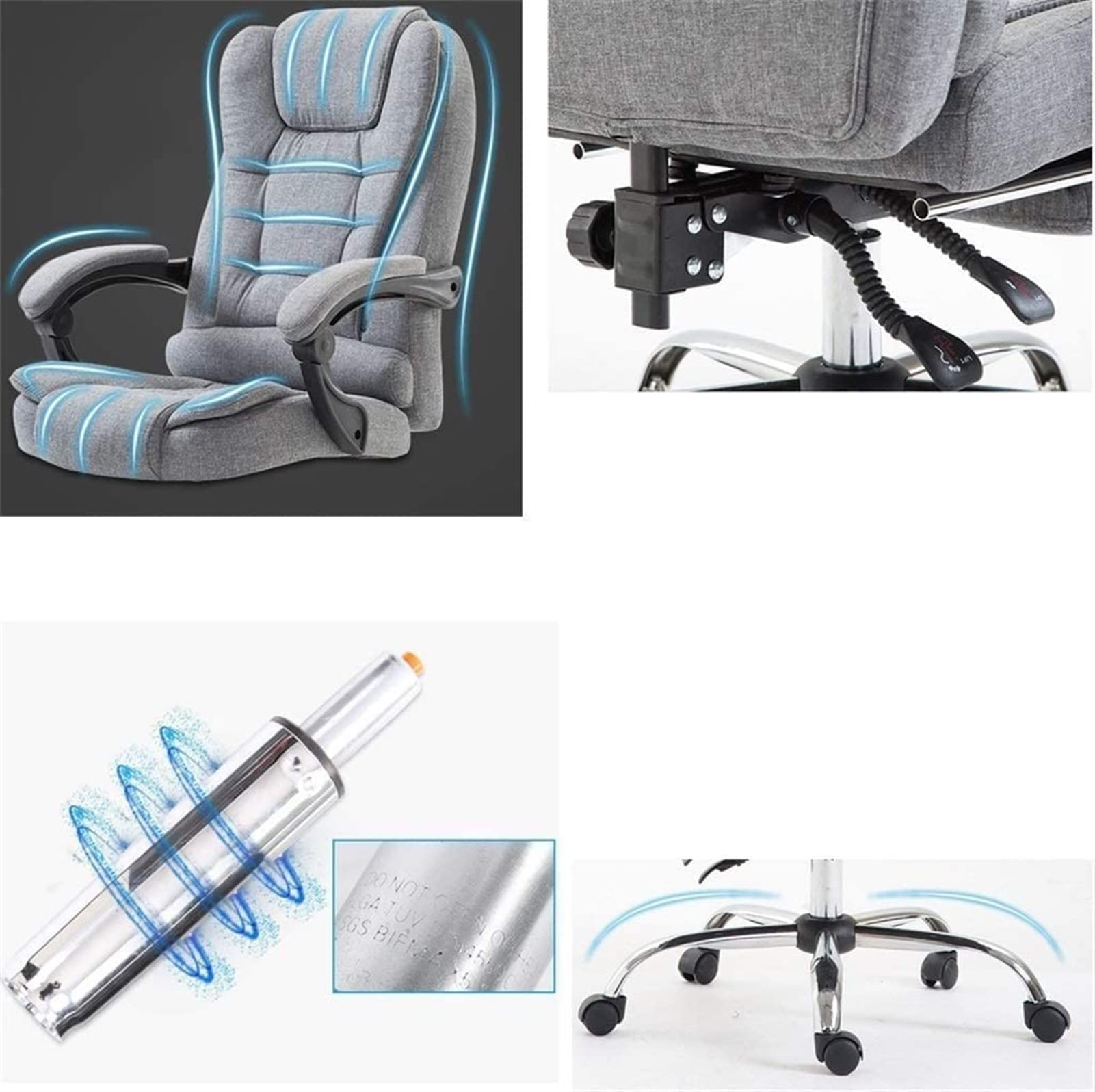 Ergonomic Office Chair with High Backrest & Footstool - Adjustable Computer Desk Chair for Home & Gaming - Brown Upholstered Swivel Work Chair - Perfect for Home Office, Gaming & Workspaces