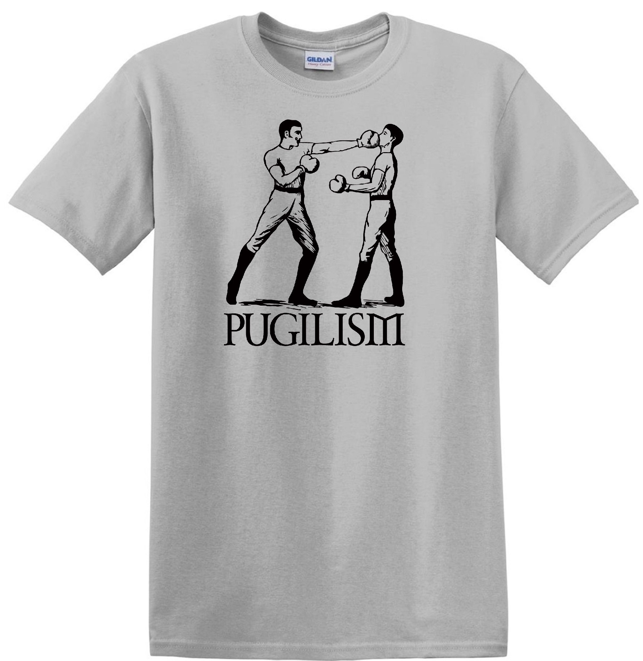 STUFF WITH ATTITUDE Pugilism Gray T-Shirt - Men's Graphic Tee for Boxing & MMA Fans - Perfect for Gym, Training & Casual Wear