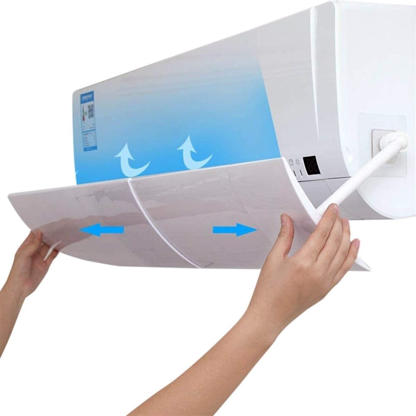 Qgg Retractable Air Conditioner Wind Deflector - White AC Baffle Shield for Anti-Direct Blowing | Perfect for Bedroom, Office & Home Cooling Comfort