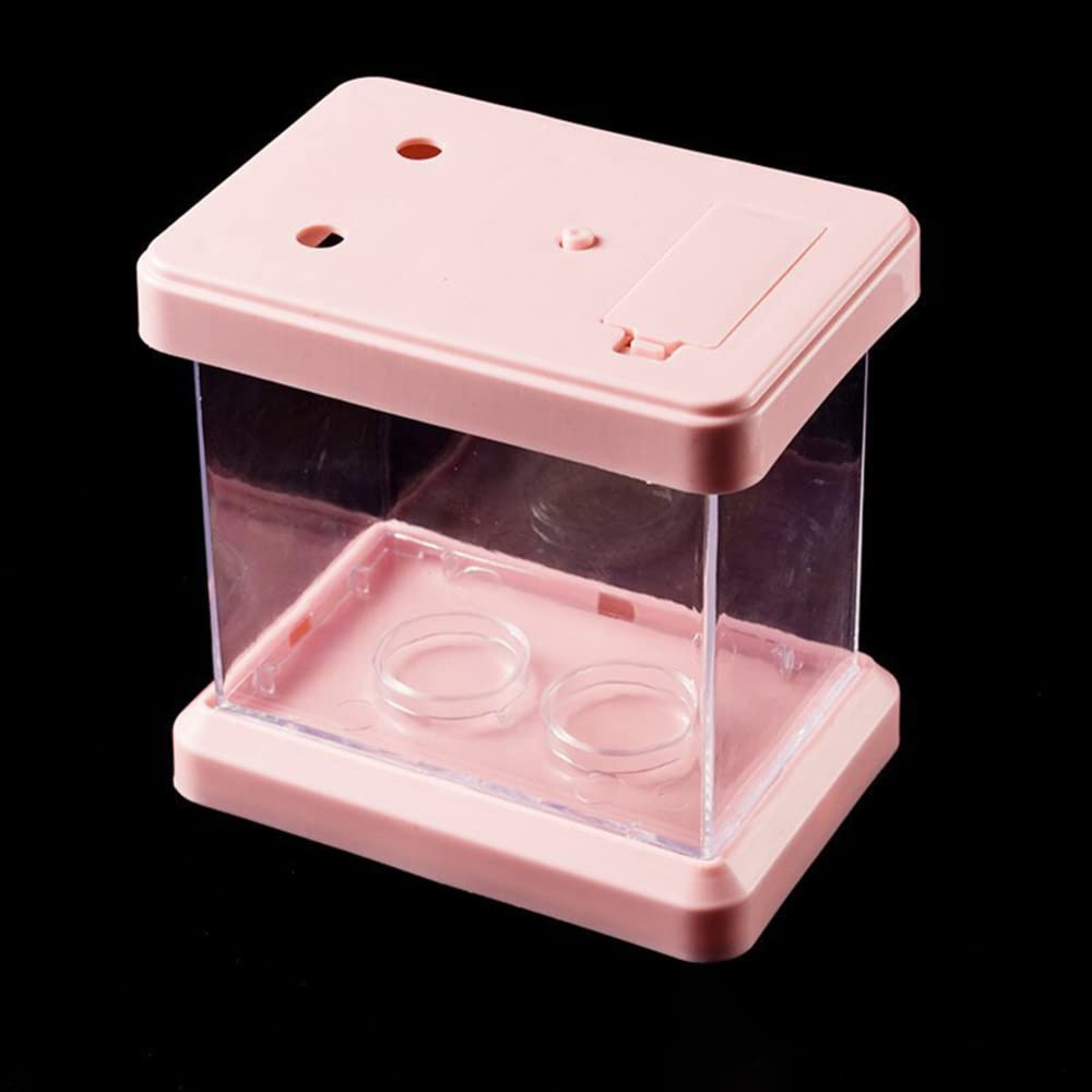 EastVita Small Betta Fish Tank - Color Changing Mini Aquarium with Detachable Design for Desktop, Reptiles, Jellyfish & Shrimp | Perfect for Home Office Decor, Zen Gardens & Aquatic Pet Viewing