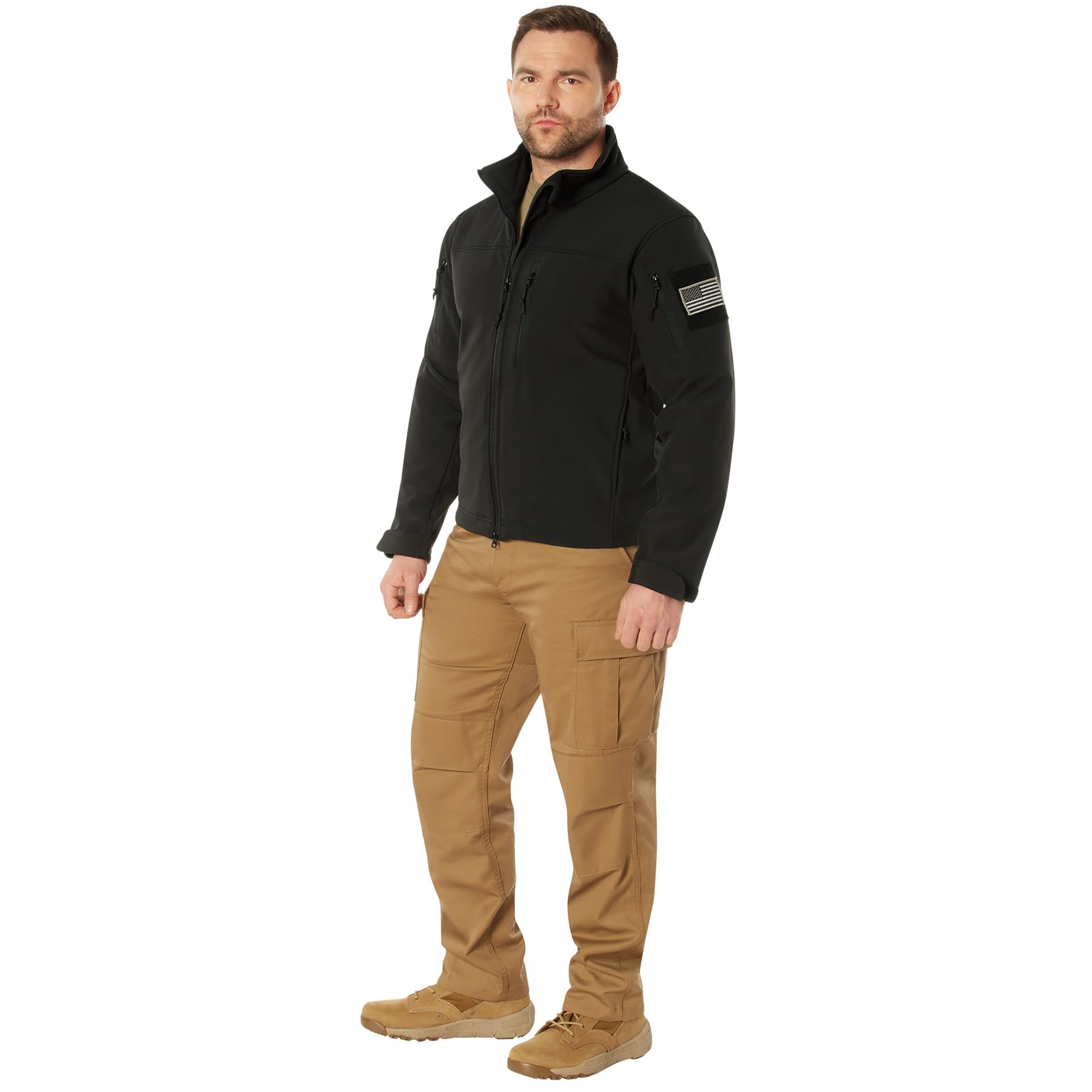 Rothco Covert Ops Lightweight Soft Shell Jacket for Men - Water Resistant, Windproof Outdoor Jacket for Hiking, Camping & Tactical Use