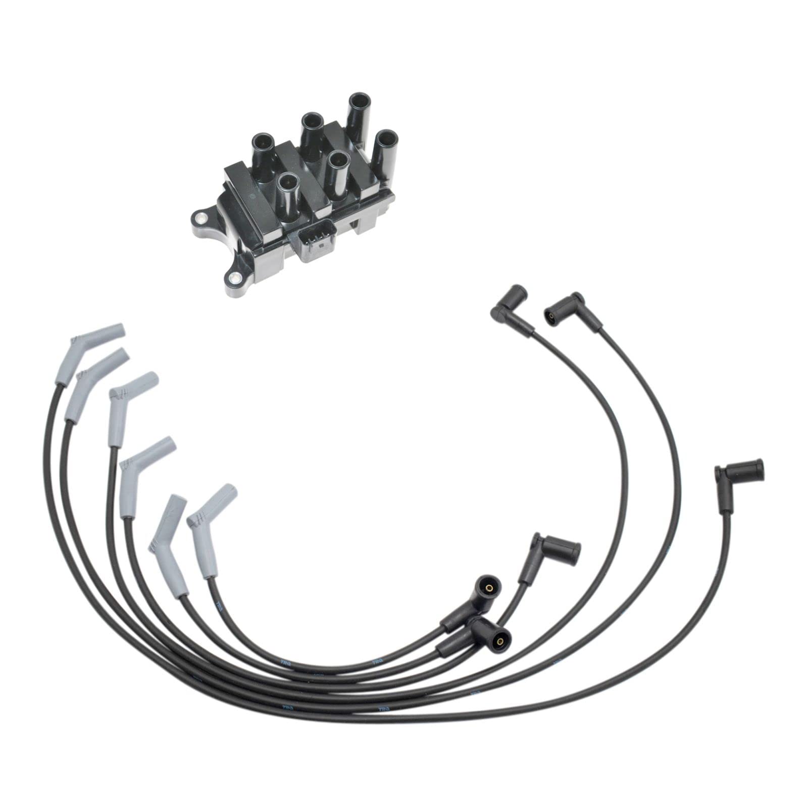 High Performance Ignition Coil & Spark Plug Wire Set Compatible with 2004-2007 Ford Freestar Mercury Monterey - Reliable Engine Start & Smooth Acceleration for Daily Driving & Road Trips