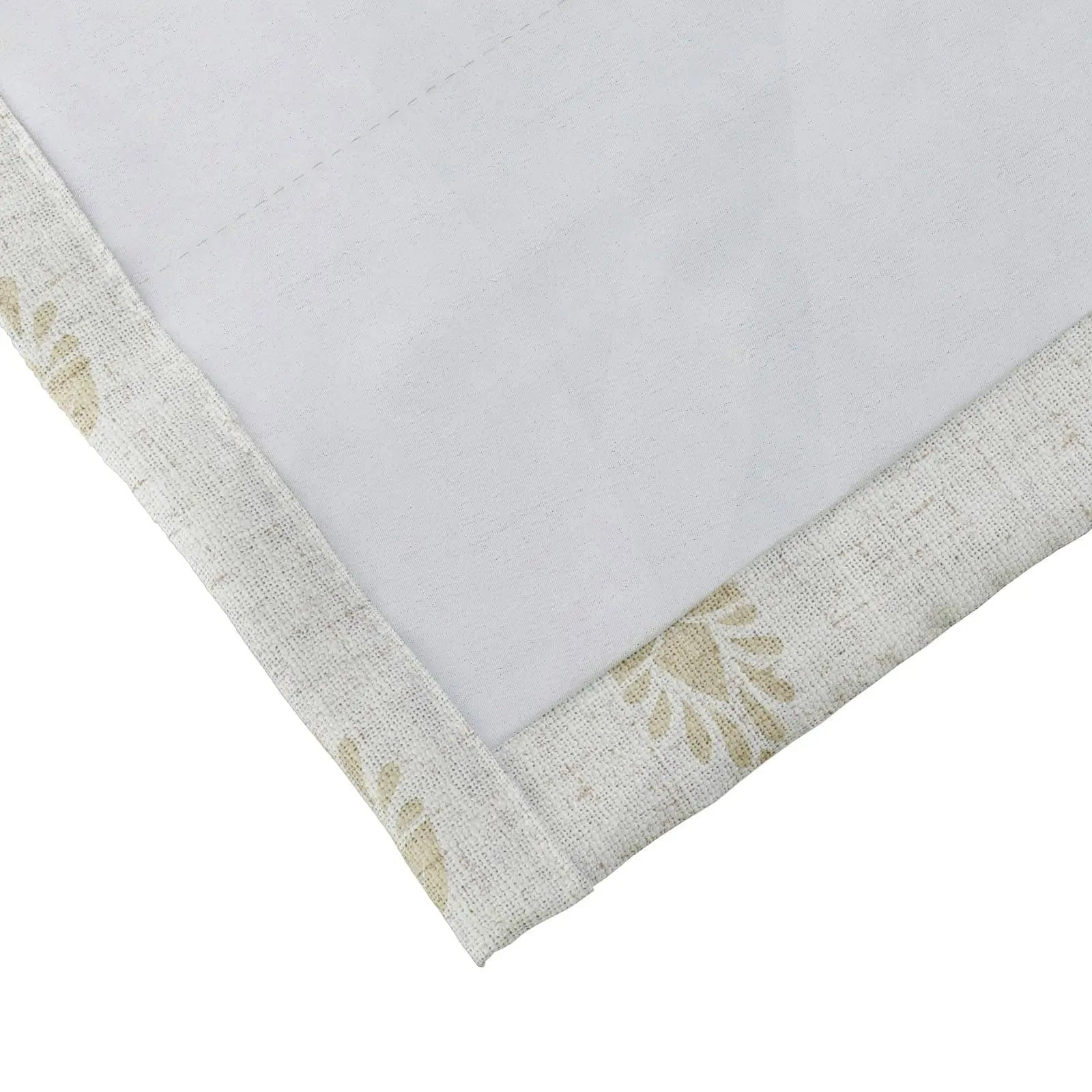 Stefana Silver Print Linen Curtains with Grommet Top - Elegant Window Drapes for Living Room, Bedroom & Dining Room Decor