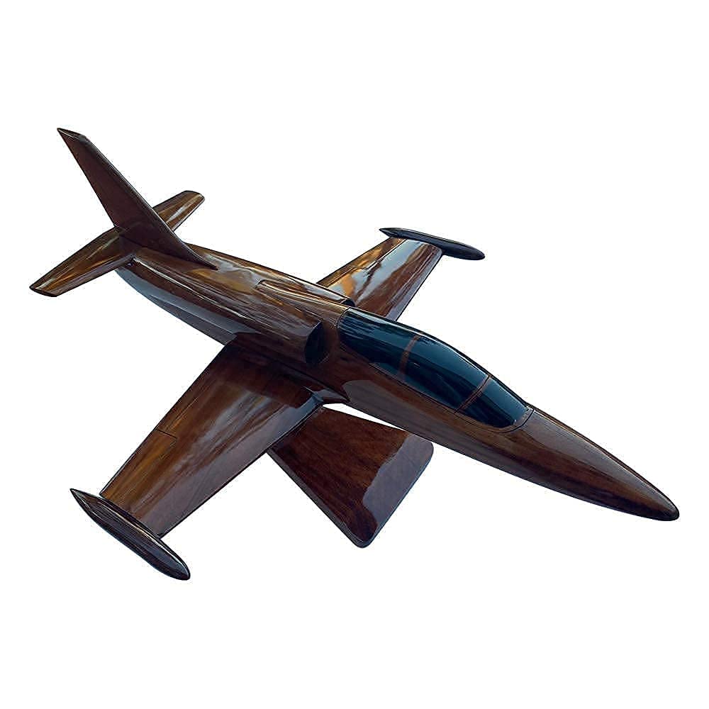 L-39 Albatros Wooden Mahogany Desktop Model Airplane - Handcrafted Mahogany Wooden Aircraft Display for Office Desk, Home Decor & Aviation Enthusiasts Collection