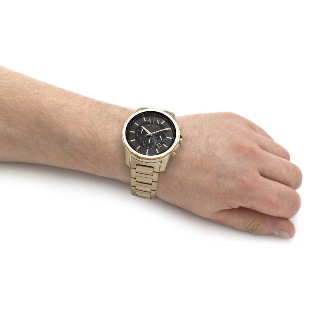 Armani Exchange AX1721 Men's Chronograph Watch - Gold Stainless Steel Band for Business & Formal Occasions