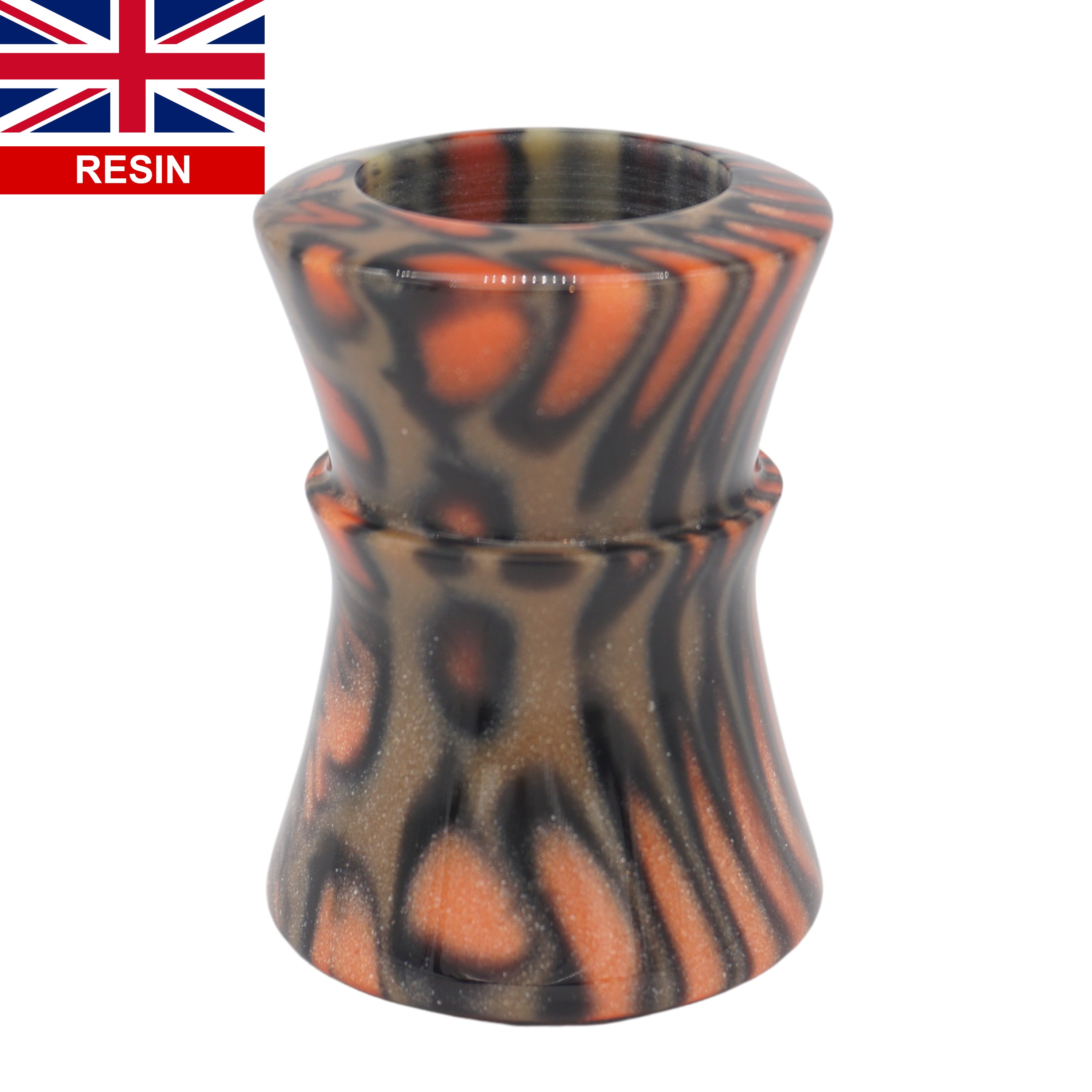 Orange Tigris Perla Handcrafted Shaving Brush Handle for Wet Shaving - Fits 24mm & 26mm Knots - Perfect for Traditional Barber Shaving & Luxury Grooming Gifts
