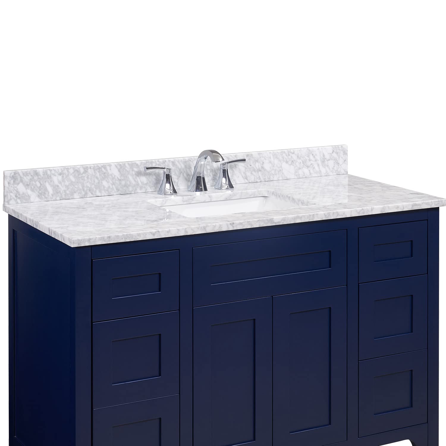 49-inch Carrara White Natural Marble Bathroom Vanity Top with Integrated White Basin - Perfect for Modern Master Bath & Powder Room Renovations