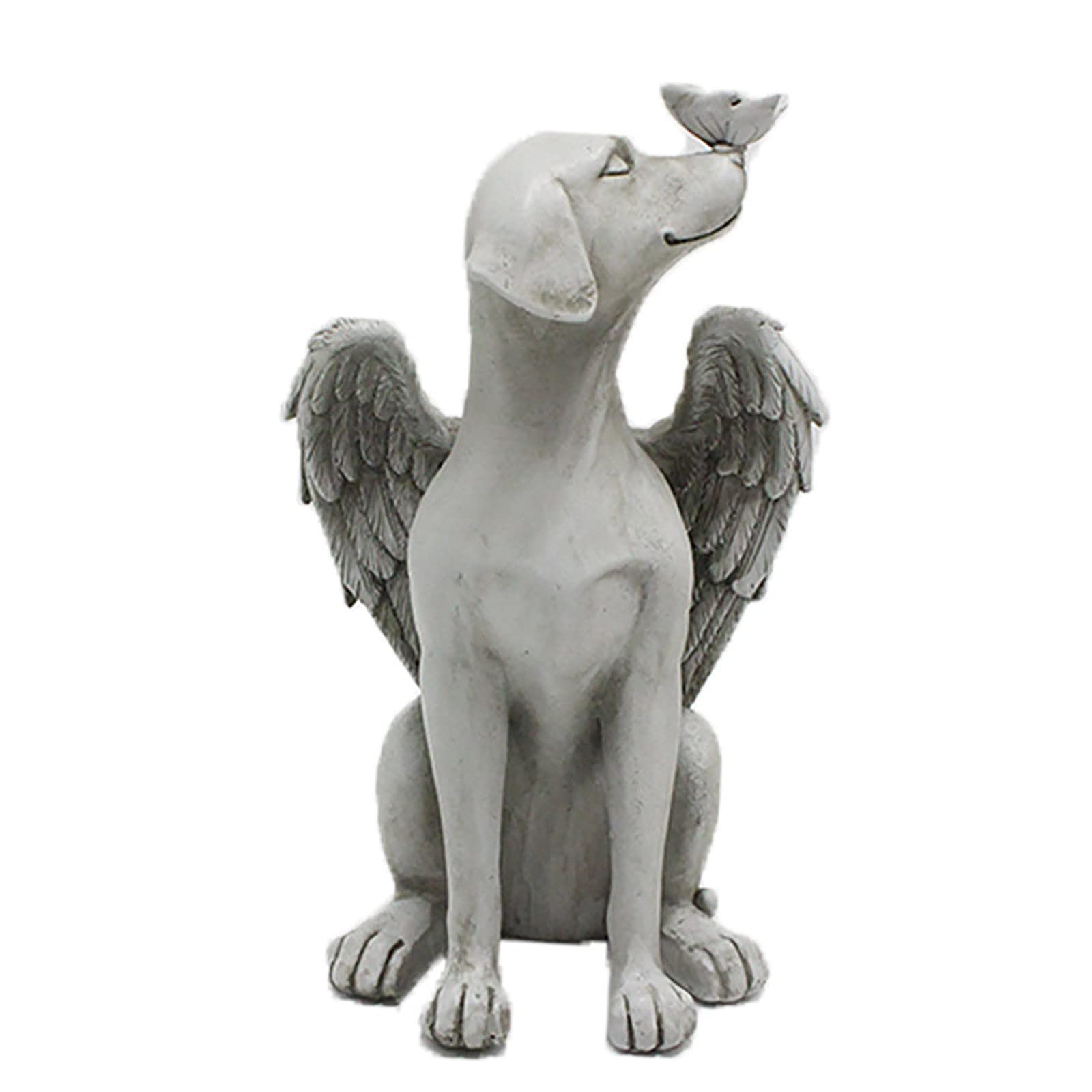 Angel Dog Butterfly Memorial Puppy Statue - Handcrafted Resin Garden Sculpture for Outdoor Decor, Pet Memorial Gift for Home, Living Room & Backyard - Perfect for Pet Loss Remembrance & Garden Ornament