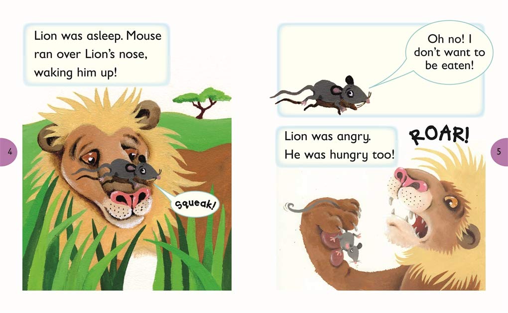 First Graphic Readers: Aesop's The Lion and The Mouse - Illustrated Children's Book for Early Reading, Storytime & Classroom Learning