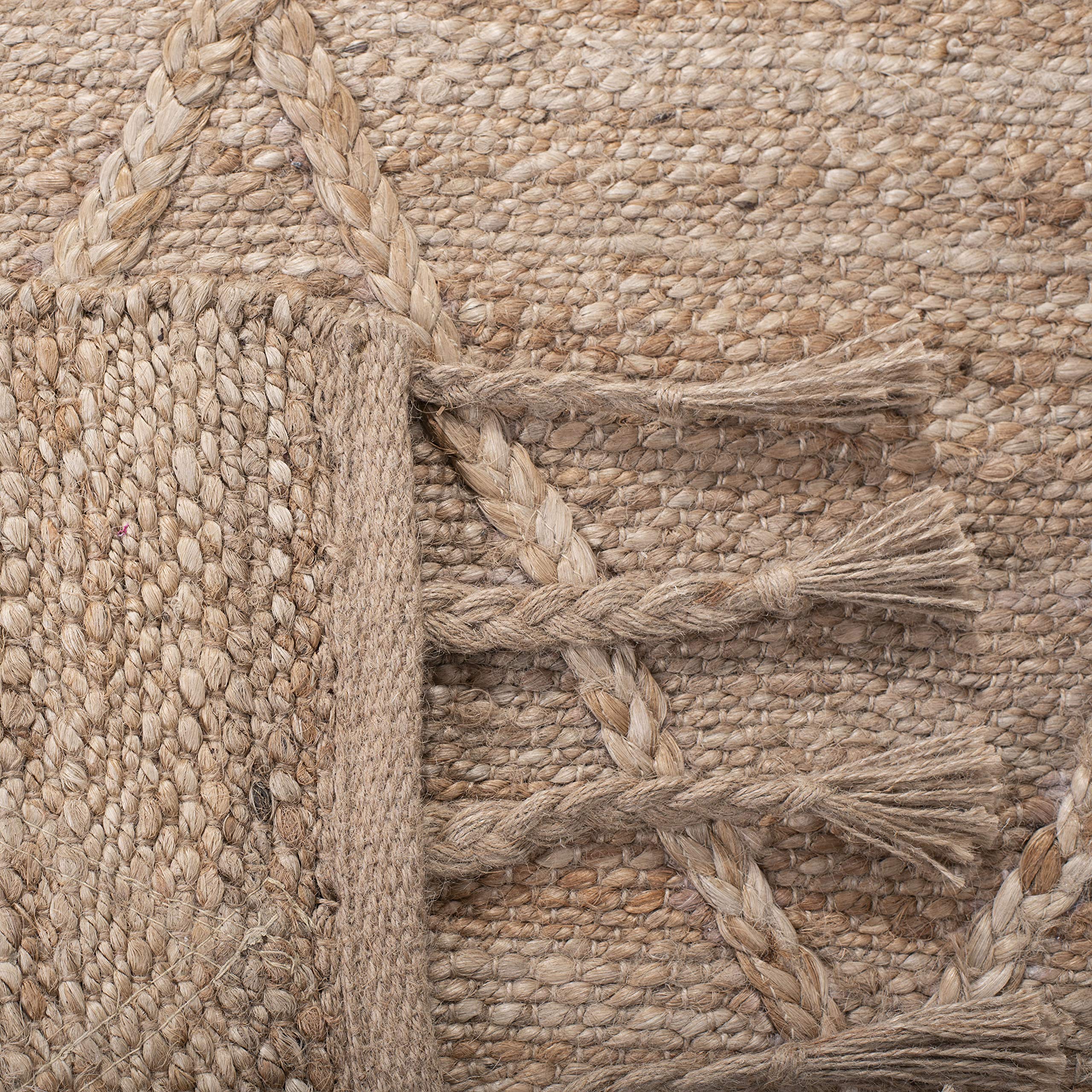 Safavieh NF107B 6' Square Handmade Boho Moroccan Jute Area Rug - Natural Fiber Farmhouse Decor for Living Room, Bedroom & Dining Room