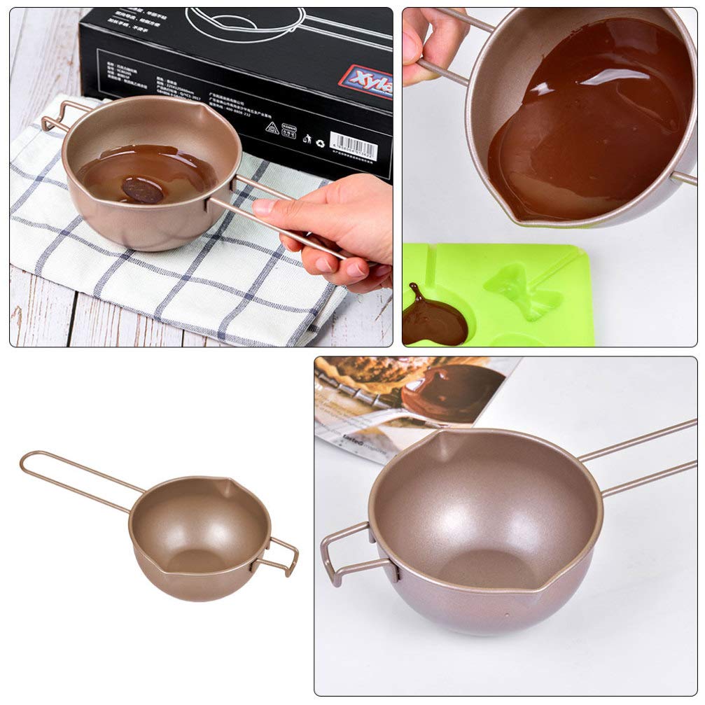 1pc Stainless Steel Chocolate Melting Pot with Handle - DIY Chocolate & Butter Melting Pot for Baking, Candy Making, Fondue & Kitchen Supplies - Perfect for Home Chefs & Dessert Lovers