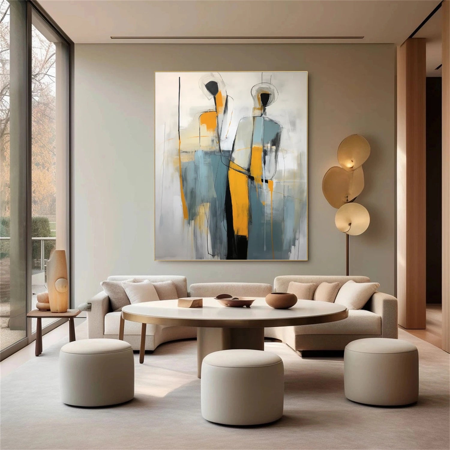 Contemporary Abstract Minimalist Wall Art Painting - Modern Home Decor for Living Room, Bedroom & Office | #CW020