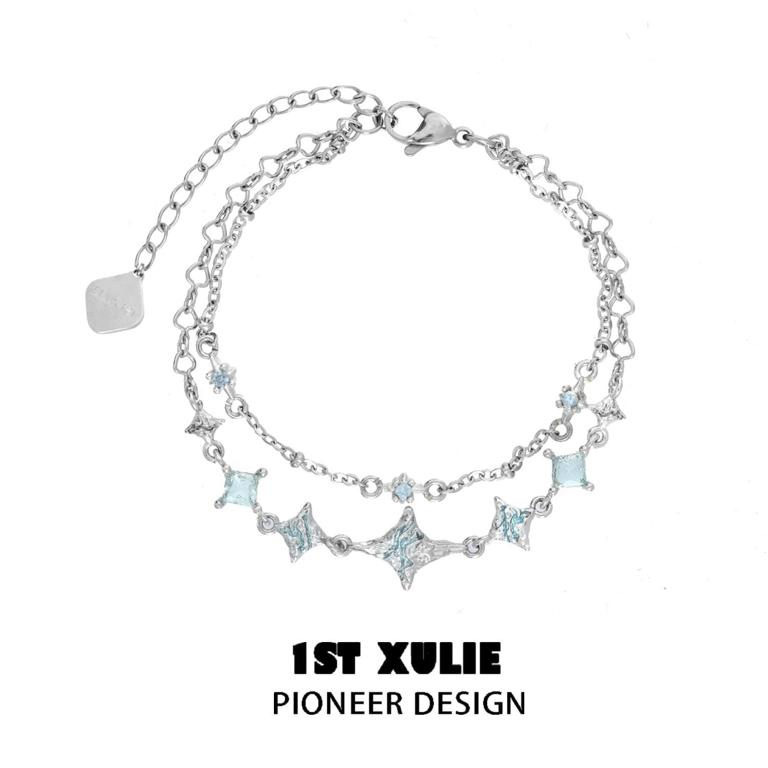 Starry Night Sterling Silver Double Layer Bracelet for Women - Elegant Stackable Jewelry for Everyday Wear & Special Occasions