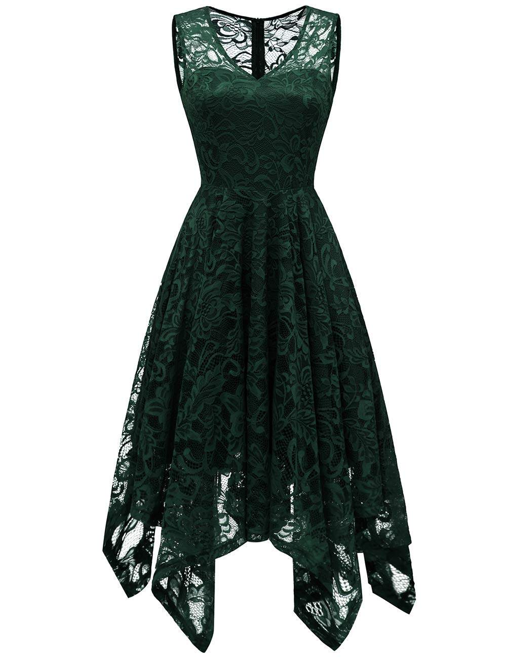 Meetjen Women's Cocktail Party Dresses 2025 - Elegant Handkerchief Hem Lace Formal Gown for Wedding Guest, Bridesmaid & Prom | Perfect for Evening Galas, Anniversary Dinners & Special Occasions