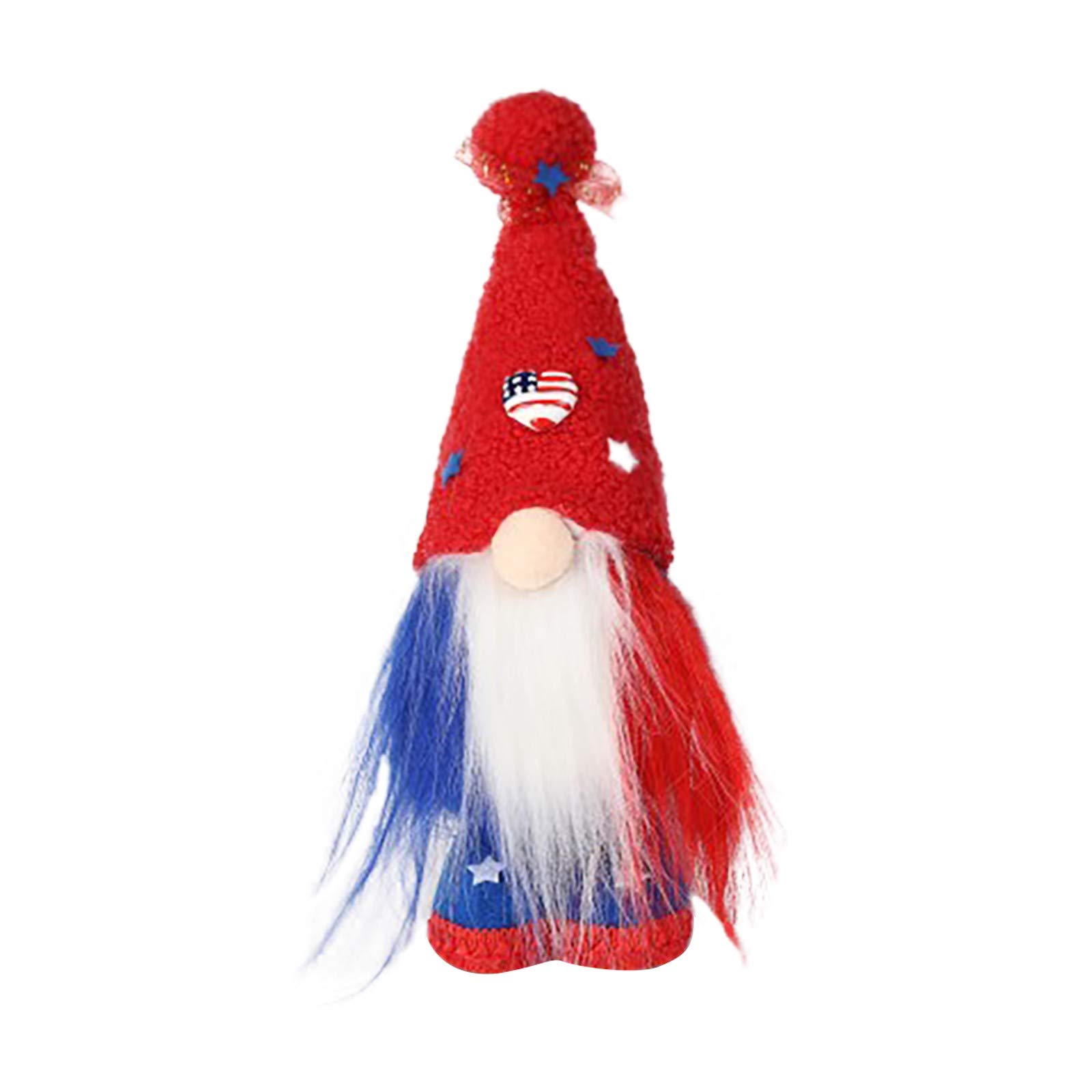 Patriotic Gnome Plush Decor - Table Tier & Desktop Home Decoration for Election, Living Room & Party Scenes | USA-Themed Cute Plush Doll for Patriotic Events, 4th of July & Political Celebrations