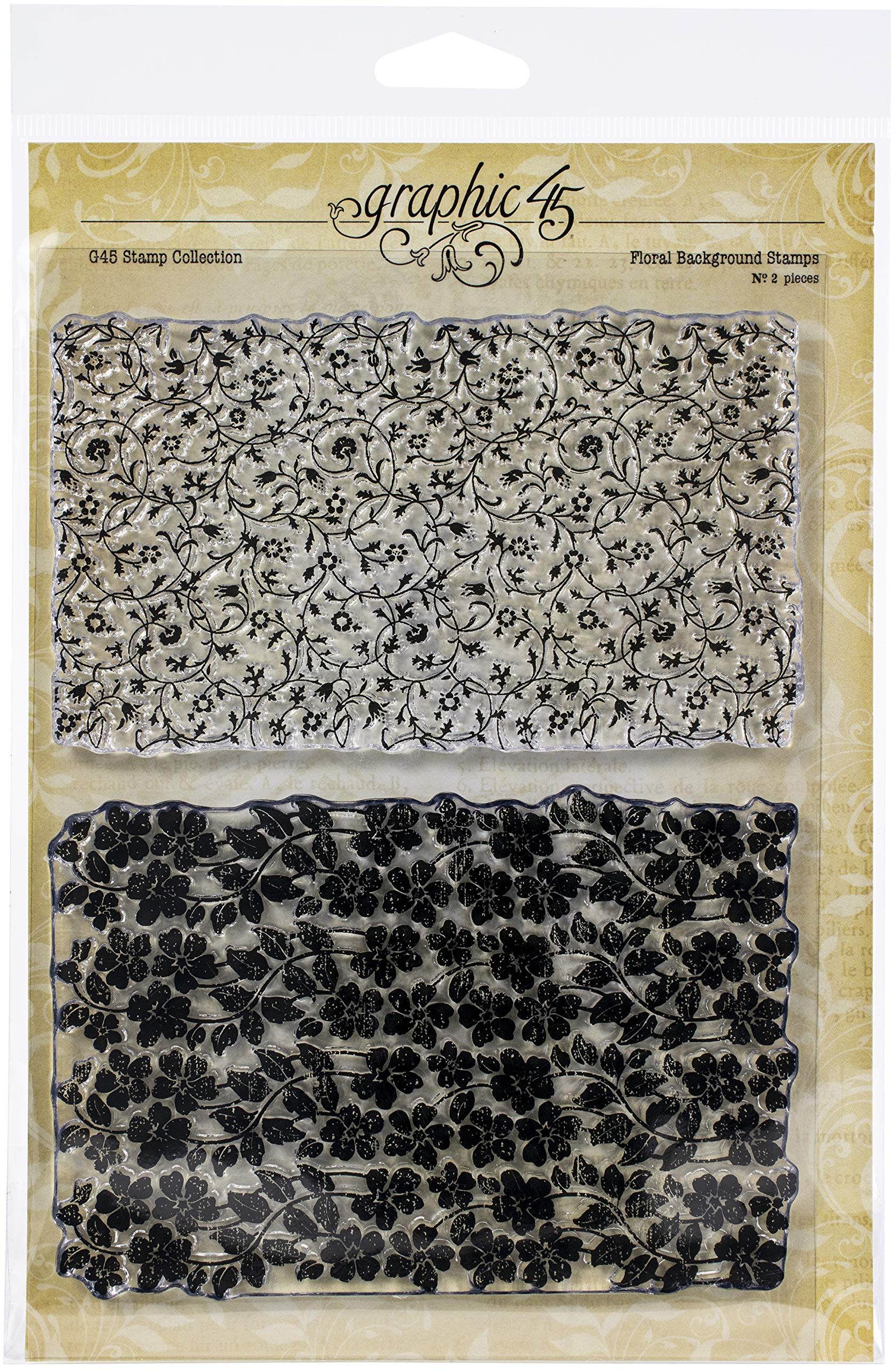 GRAPHIC 45 4501986 Staples Stamps FLORAL BACKGROUND - Scrapbooking, Card Making & DIY Craft Projects