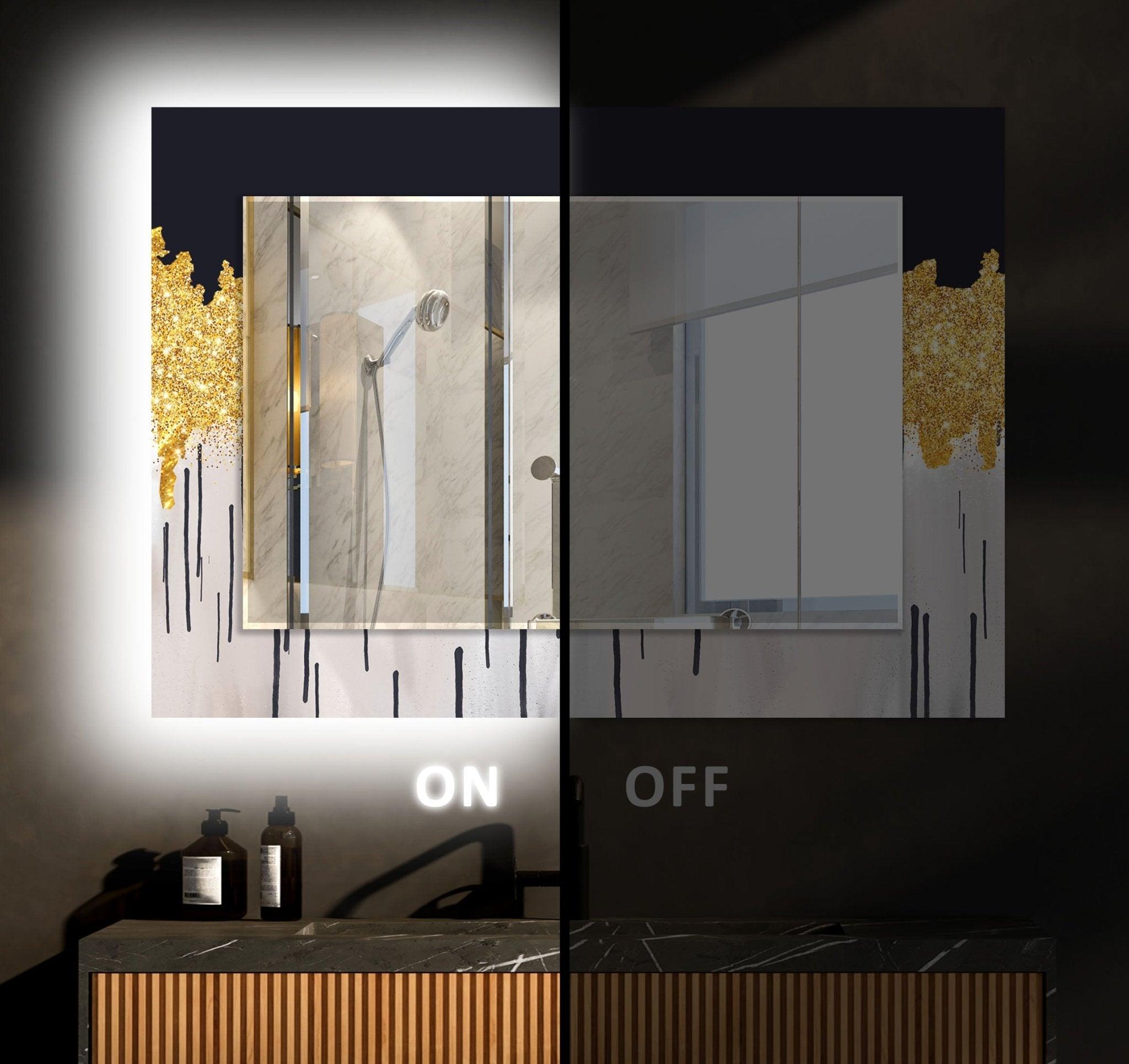 Abstract Gold Accent Wall Mirror - Elegant Home Decor for Living Room, Bedroom & Entryway