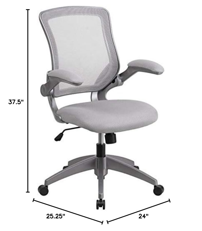 UrbanPro Contemporary Mesh Swivel Office Chair - Ergonomic Gray Desk Chair with Adjustable Height & Lumbar Support - Perfect for Home Office, Gaming & Workspace