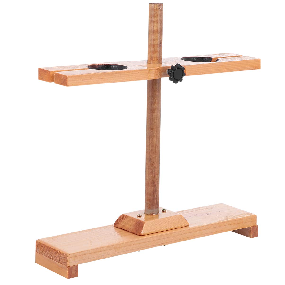 Adjustable Wooden Funnel Stand with 2 Holes - Separation Funnel Support Rack for Chemistry Lab Experiments (Khaki) | Ideal for Distillation, Filtration & Scientific Research