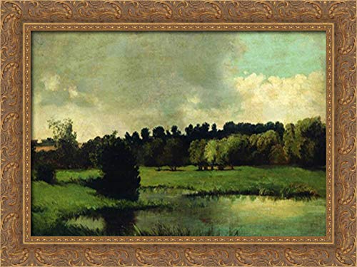 24x18 Gold Ornate Wood Framed Canvas Art - Landscape Painting by Volodymyr Orlovsky - Perfect for Living Room, Bedroom & Office Wall Decor