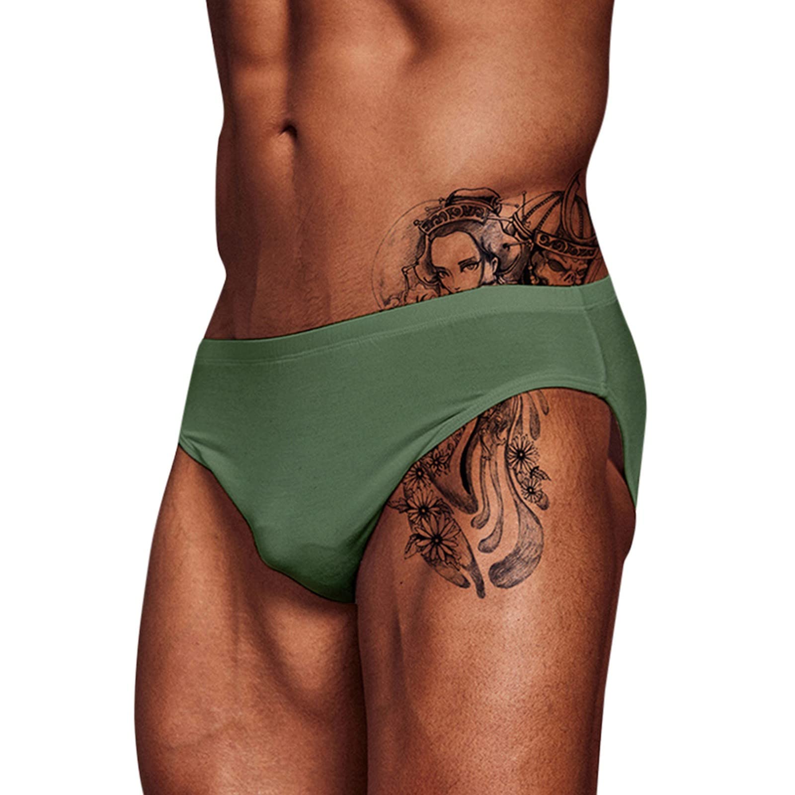 **Men's Sexy Solid Briefs - Breathable Cotton Underwear for Men - Comfortable Woven Boxer Shorts - Perfect for Daily Wear, Gym & Sleep**