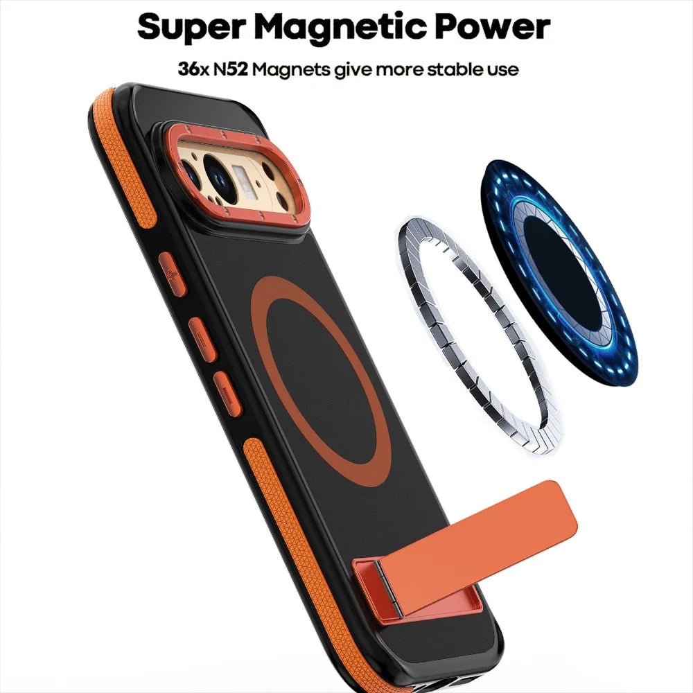 Google Pixel 9 Pro Magnetic Case - Shockproof Hard Shell with Wireless Charging Compatibility | Perfect for Home, Office & Travel Protection