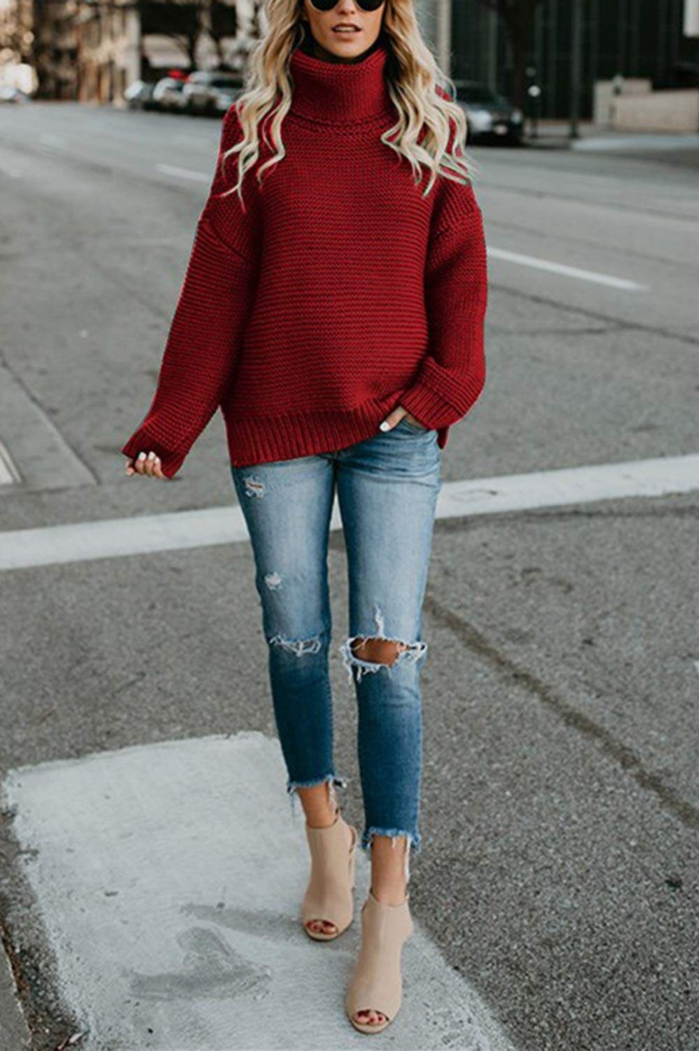 YOCUR Women's Chunky Knit Turtleneck Sweater - Warm Winter Pullover Casual Jumper Top for Fall & Winter | Cozy Office Wear, Weekend Outfits & Holiday Fashion
