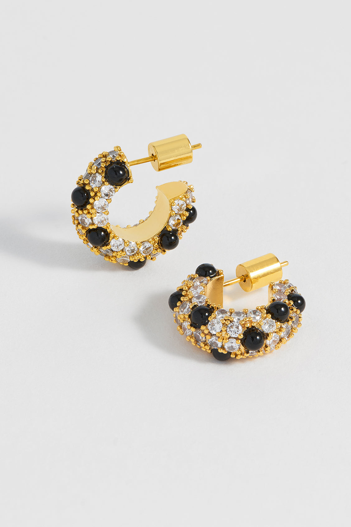 Exquisite Embellished Gemstone & CZ Hoop Earrings for Women - Elegant Dangling Statement Jewelry for Parties, Weddings & Special Occasions