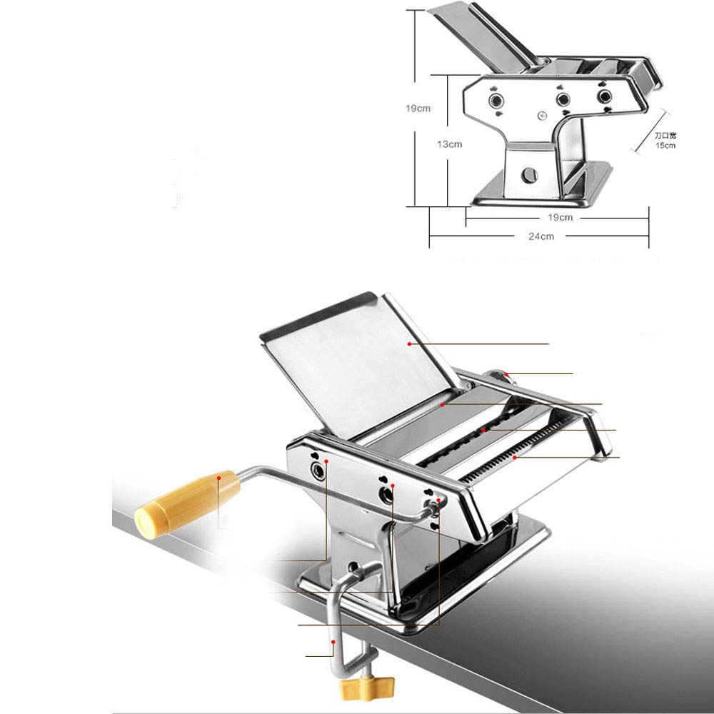 Premium Stainless Steel Manual Pasta Maker - Hand Crank Noodle Machine for Homemade Pasta, Spaghetti & Vegetable Noodles | Perfect for Italian Cuisine, Healthy Eating & Family Cooking