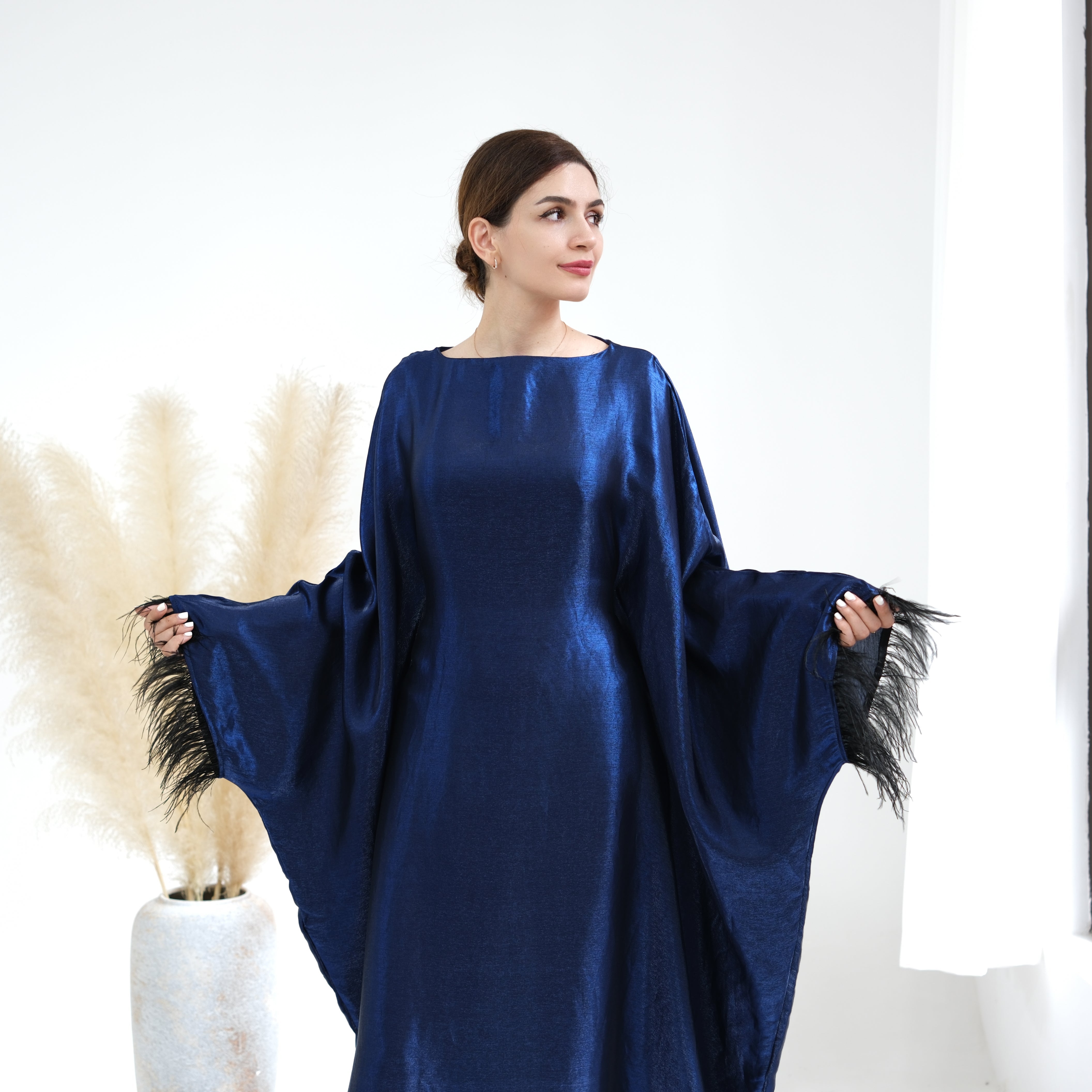 Elegant Marianne Butterfly Abaya Dress - Blue Islamic Modest Wear for Women | Perfect for Prayer, Eid, and Special Occasions