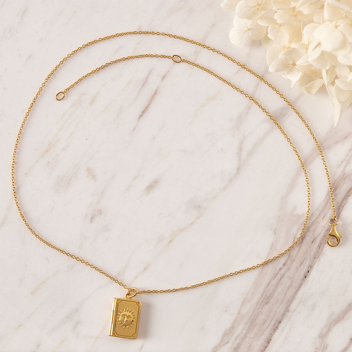 Gold Tarot Locket Necklace - Mystical Jewelry for Spiritual Protection & Fashion | Perfect for Witches, Pagans & Crystal Lovers