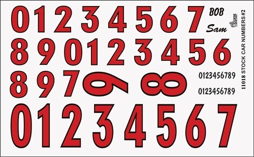 Red Numbers with Black Outline - High Contrast Decals for Home, Office, and Classroom Organization