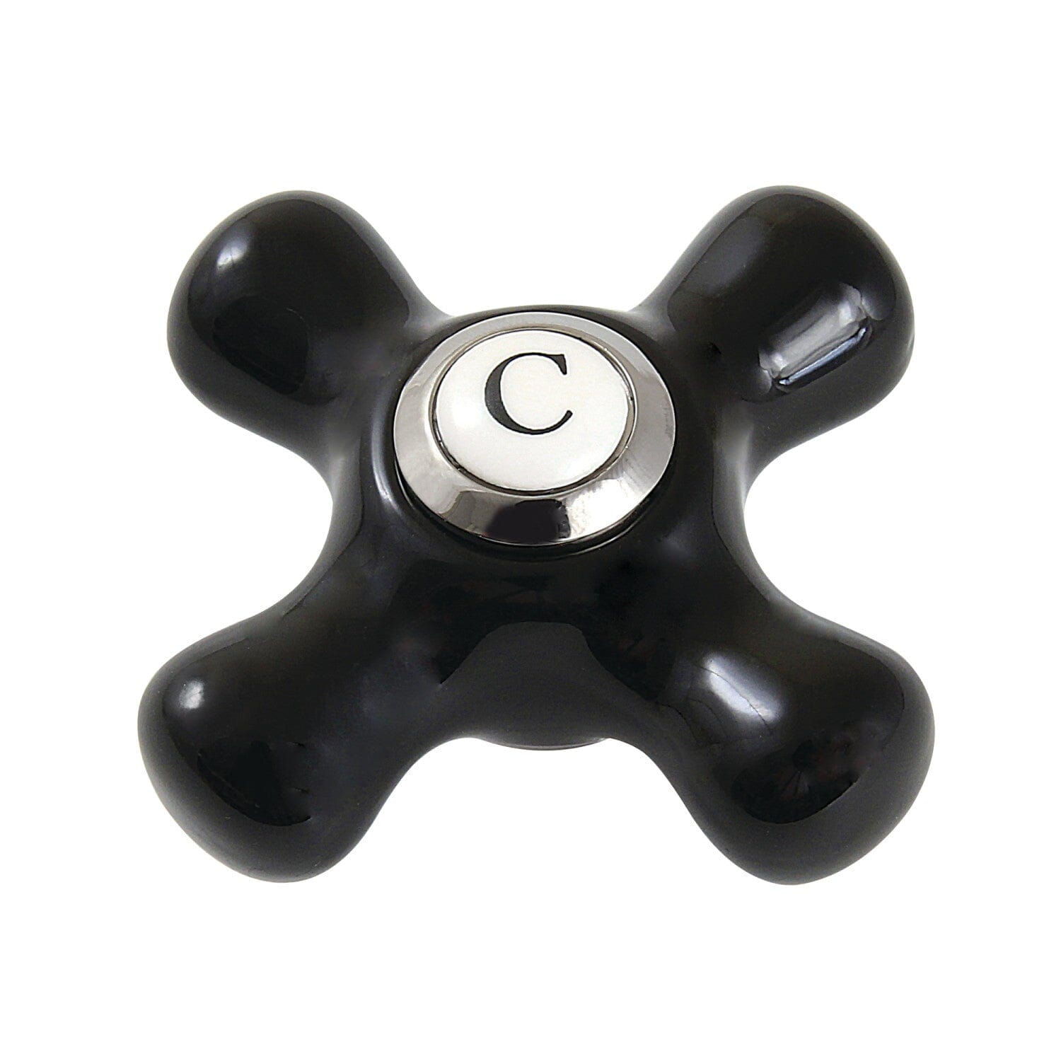 Duchess Porcelain Cross Handle (Cold Side) - Elegant Kitchen Faucet Handle for Bathroom & Sink - Perfect for Home Renovation & DIY Projects