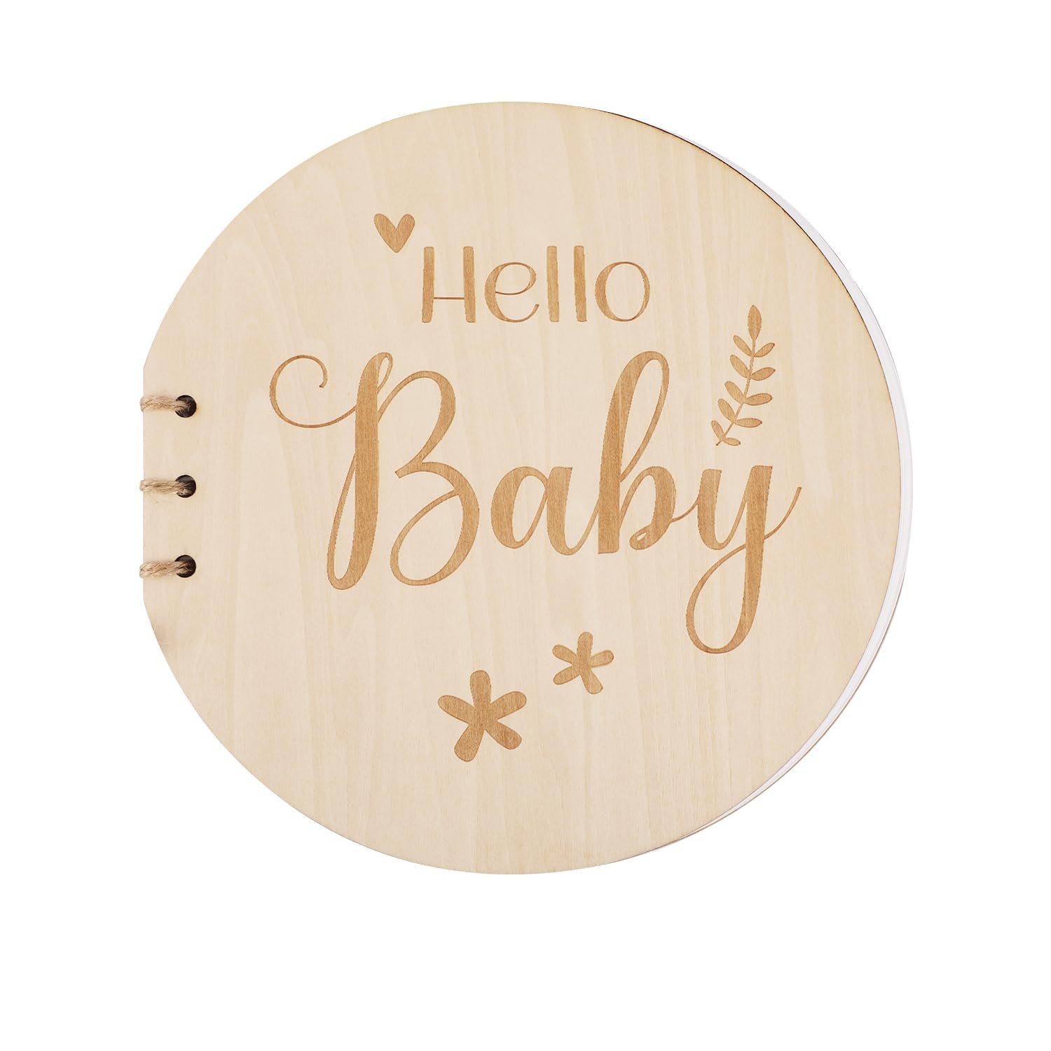 Wooden Baby Shower Guest Book - Round Keepsake Sign-In Book for New Parents & Expecting Mothers with Blank Pages | Perfect for Baby Showers, Gender Reveals & Welcome Baby Parties