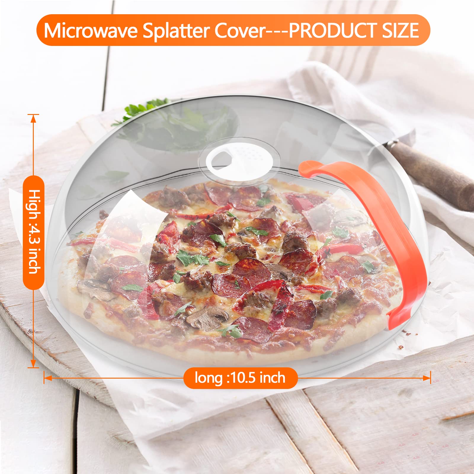 BPA-Free Microwave Cover for Food Splatter Protection - 2 Pack with Handle & Steam Vents | Keeps Microwave Oven Clean | Perfect for Reheating Meals, Popcorn & Leftovers