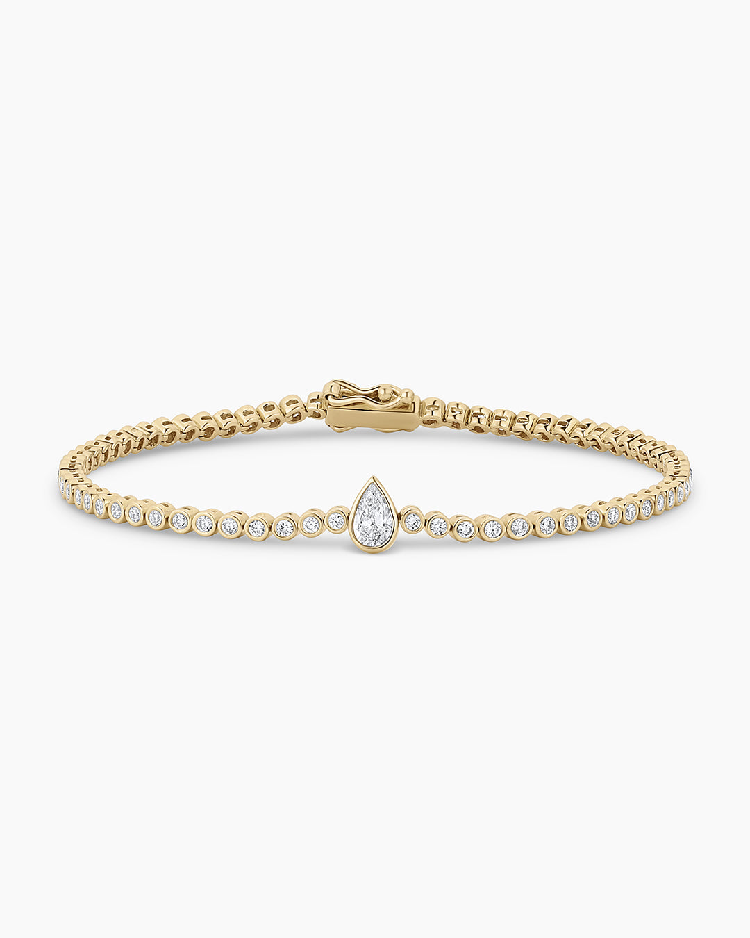 Lab Grown Diamond Pear Tennis Bracelet - Elegant 14K Gold Jewelry for Women, Perfect for Weddings, Parties & Special Occasions