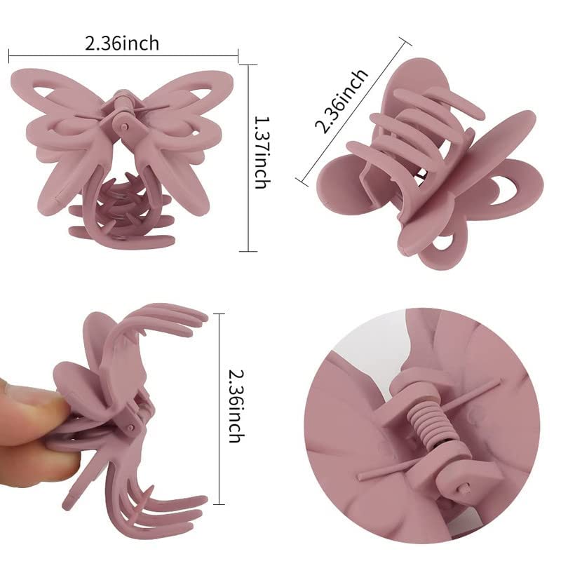 CHRONEX 4PCS Butterfly Hair Clips for Women & Girls - Non-Slip Hair Clutch Clips, Hair Accessories for Ponytail, Bun & Updo Hairstyles - Perfect for School, Work, Parties & Everyday Use