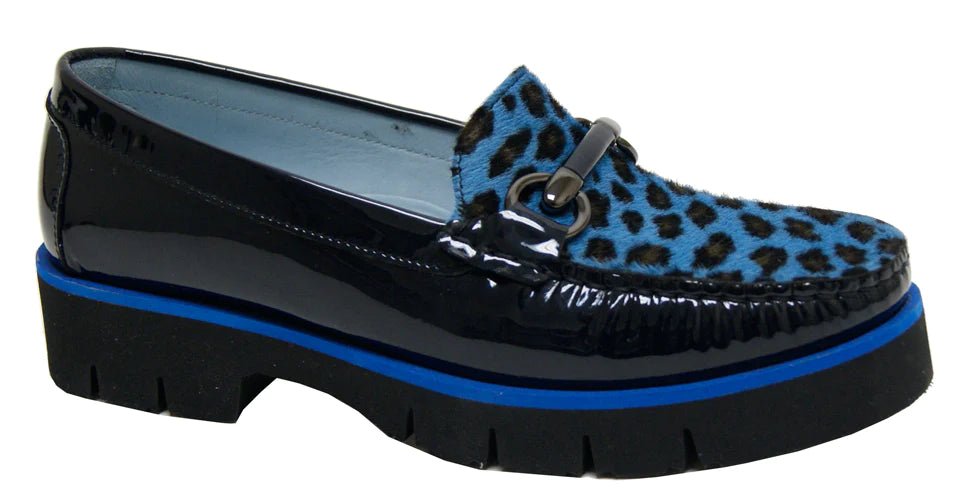 8810 Blue Animal Print Loafers for Women - Stylish & Comfortable Slip-On Shoes for Casual Outfits, Office Wear & Everyday Use