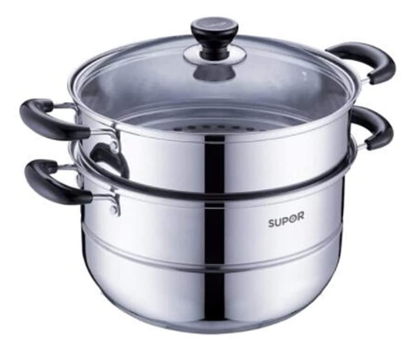 **Handiya 26cm Stainless Steel Wok with Steamer – Double Thick Composite Bottom, 304 Stainless Steel, Induction & Gas Compatible – Perfect for Stir-Frying, Steaming & Soup Making**