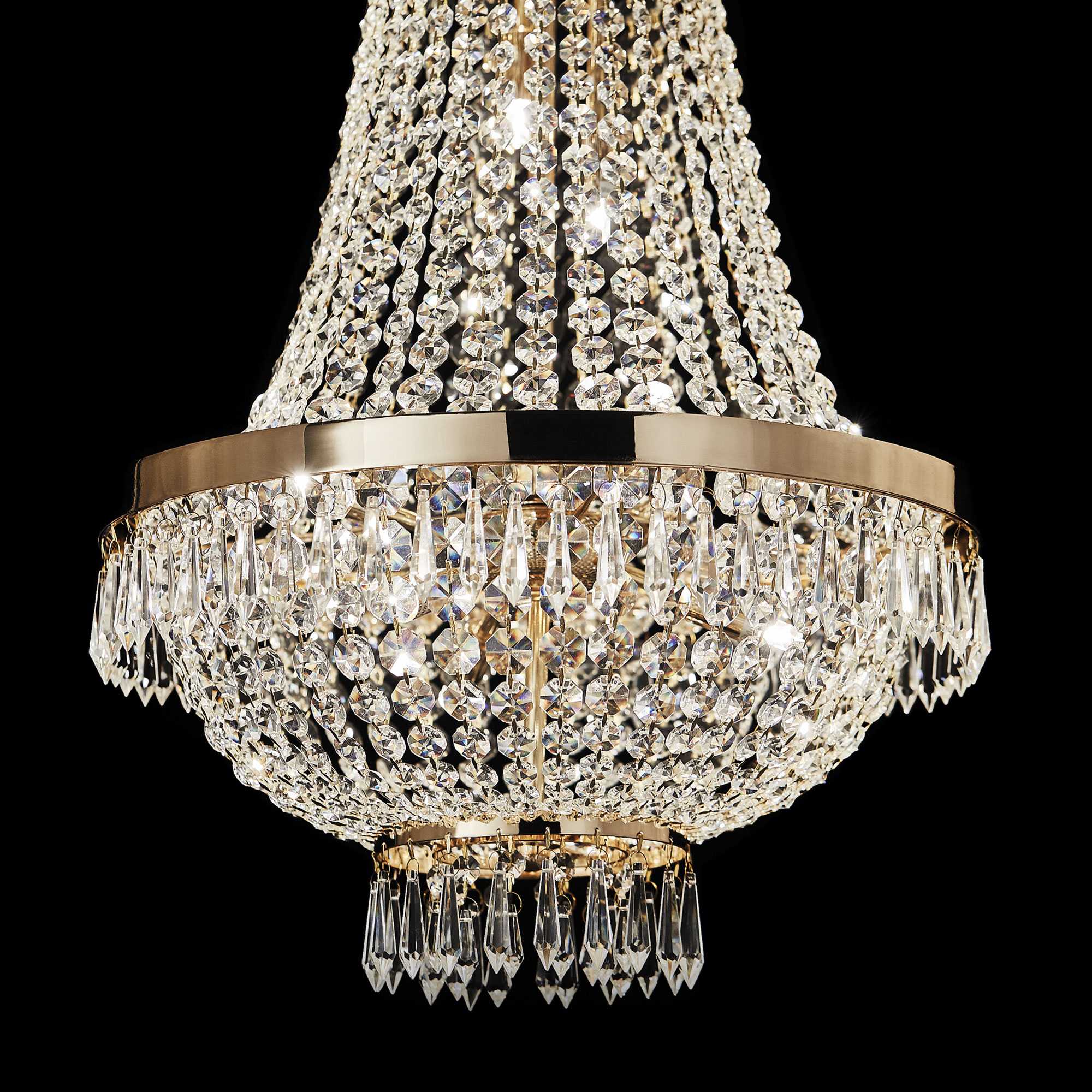 Ceiling Chandelier Light Fixture - 6/9/12 Lights, Chrome/Gold Finish, Elegant Dining Room Lighting for Home Decor
