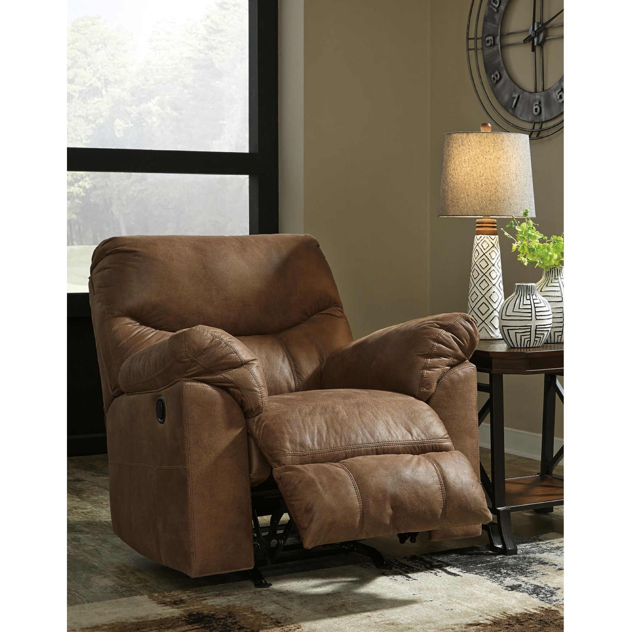 Boxberg Rocker Recliner Chair with Bark Fabric - Comfortable Rocking Recliner for Living Room, Nursery, or Bedroom - Perfect for Relaxing, Nursing, or Reading