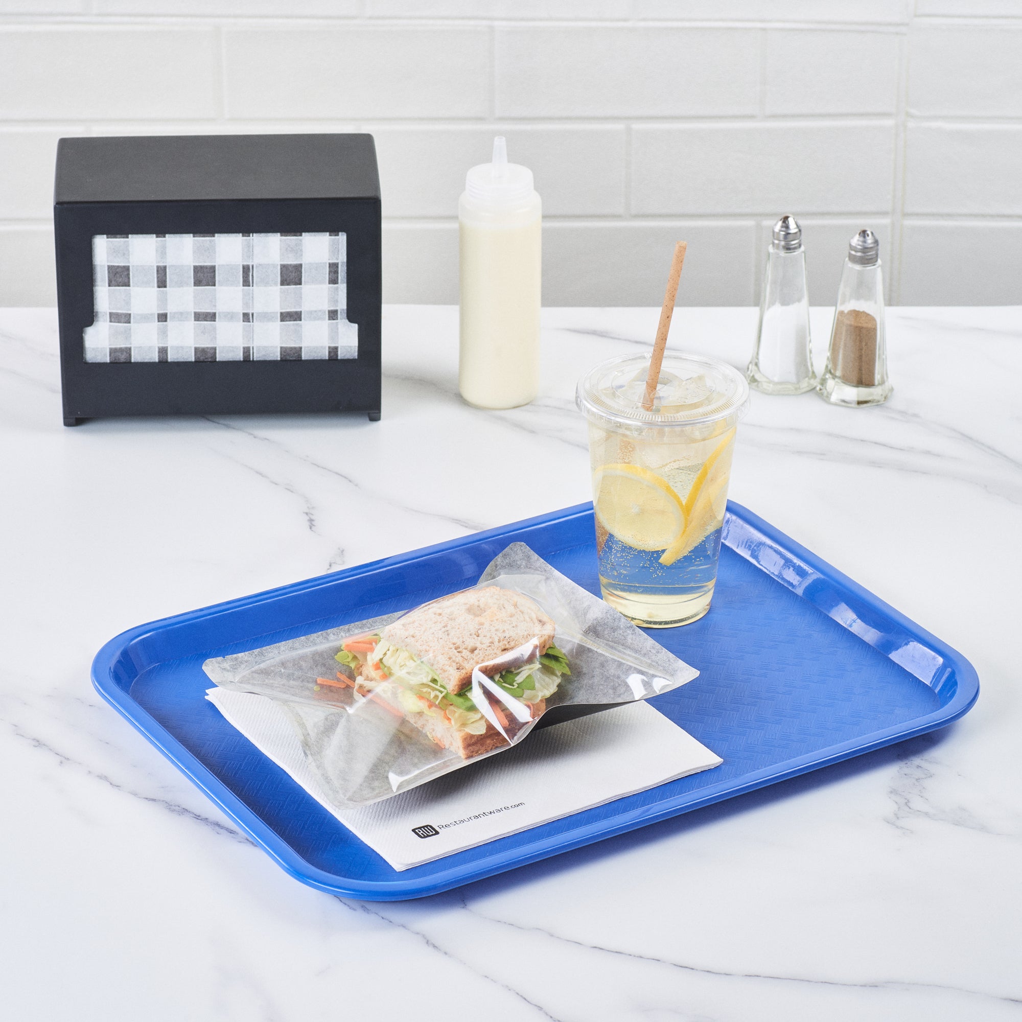 Black Plastic Medium Sandwich & Snack Bags - Heat Sealable (8 3/4