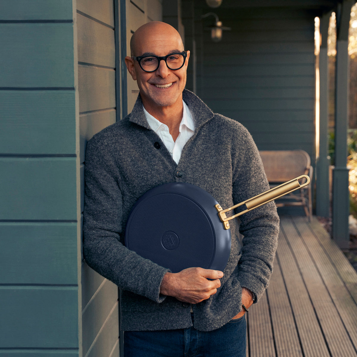 Stanley Tucci Ceramic Nonstick 4-Piece Cookware Set with Free Tucci Cookbook | Marino Blue | Premium Non-Toxic Pots and Pans for Sauteing, Boiling & Frying | Gift for Home Chefs