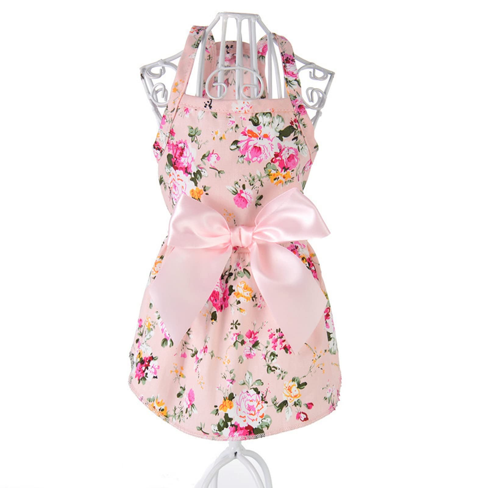 YESBAY Floral Print Cotton Pet Dress for Cats & Dogs - Cute Spring Summer Costume Outfit for Photo Shoots, Parties & Special Occasions