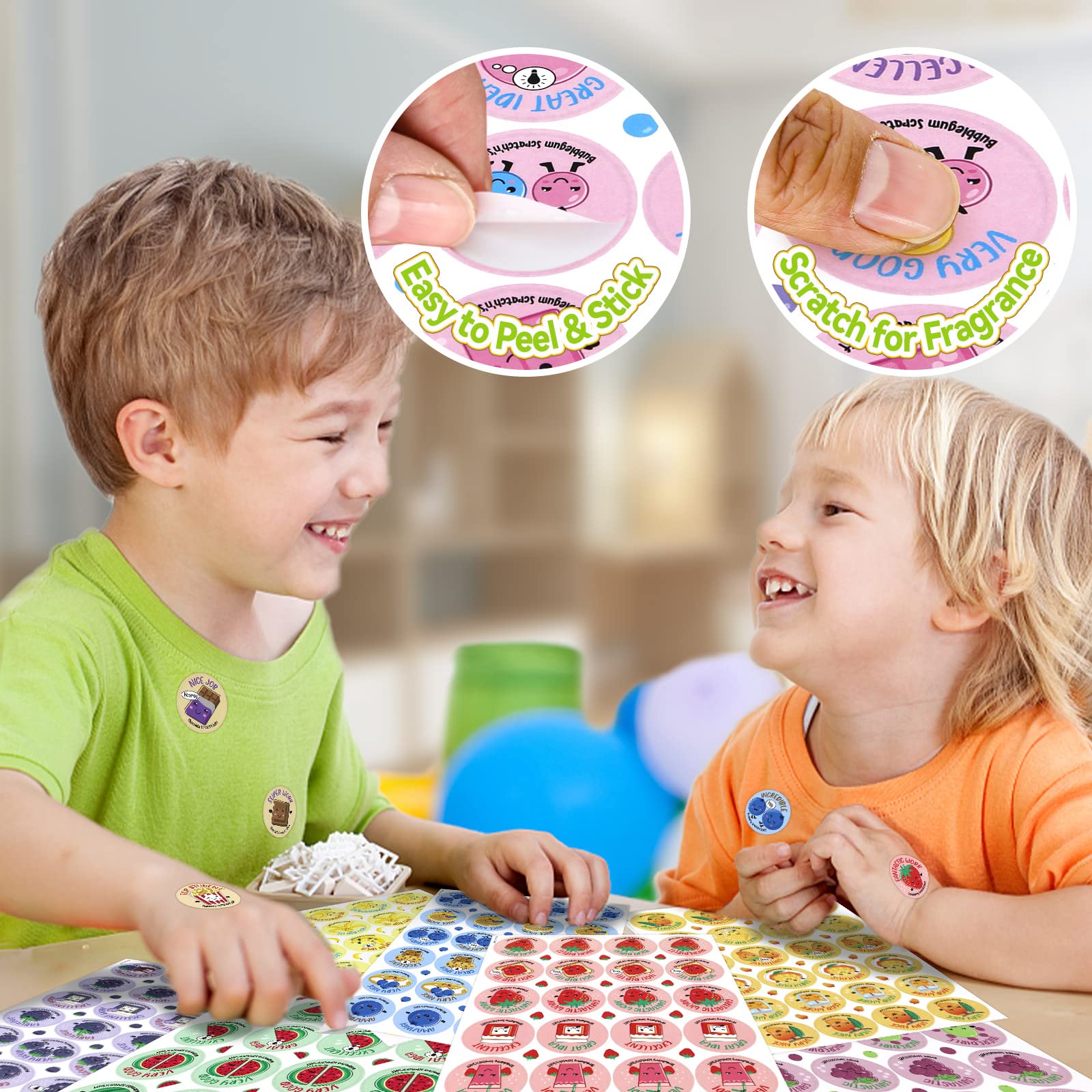 1152 Scratch and Sniff Stickers - 12 Fruity & Food Scents, 48 Sheets | Fun Reward Motivational Stickers for Kids, Teachers, Classroom, Crafts, Party Favors & Christmas Gifts | Perfect for School Projects, Birthday Parties & Holiday Celebrations