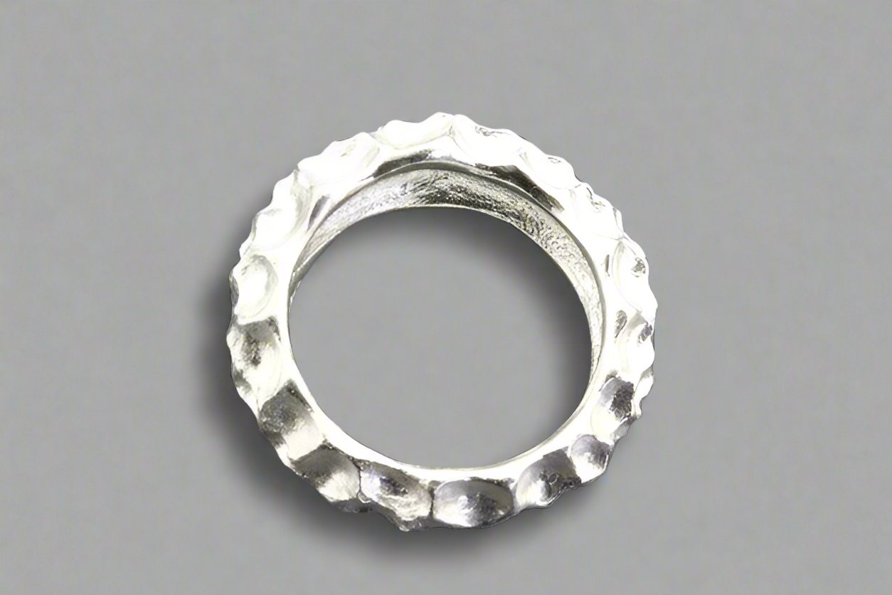 Elegant Narrow Lunar Band Sterling Silver Ring - Perfect for Everyday Wear, Gifts & Special Occasions