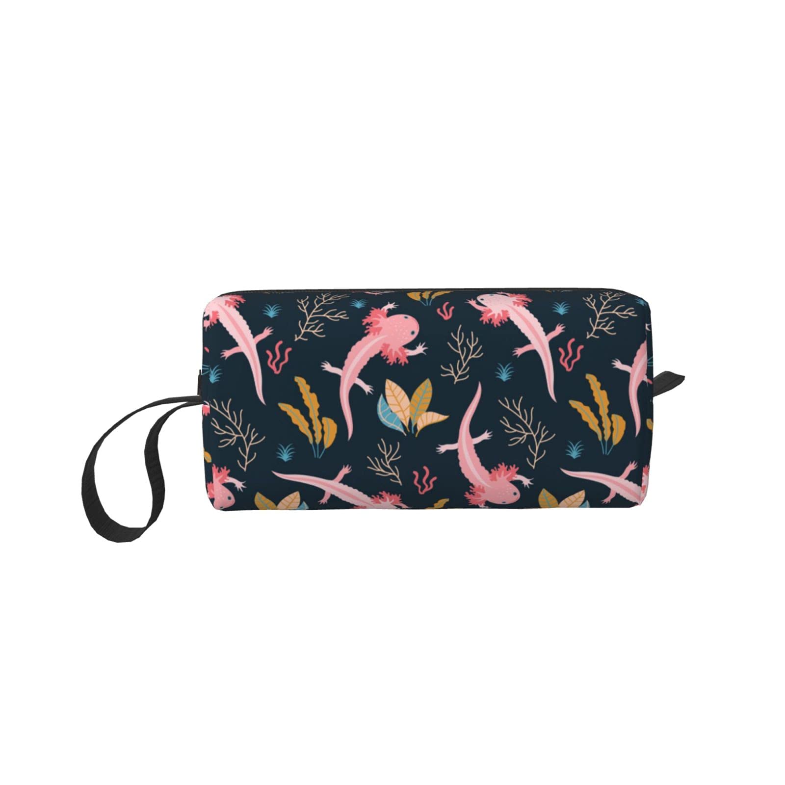 Large Axolotl Makeup Bag - Cute Travel Cosmetic Organizer Case for Women | Perfect for Travel, Gym & Daily Essentials Storage