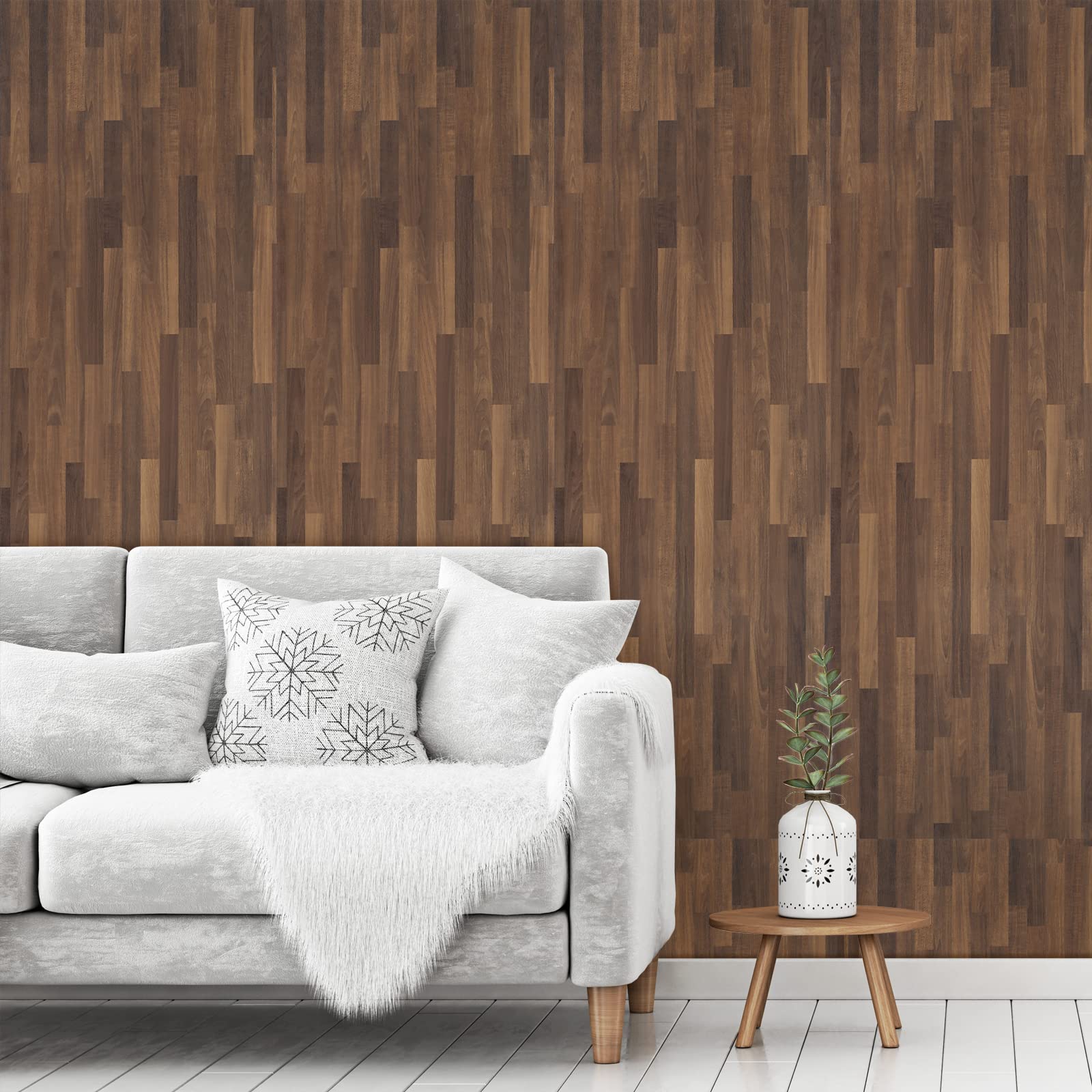 VEELIKE 15.7''x354'' Waterproof Wood Contact Paper - Peel and Stick Butcher Block Countertop Cover, Self-Adhesive Removable Vinyl Roll for Kitchen Cabinets, Tables, Walls & Shelf Liners - Easy DIY Home Decor Upgrade