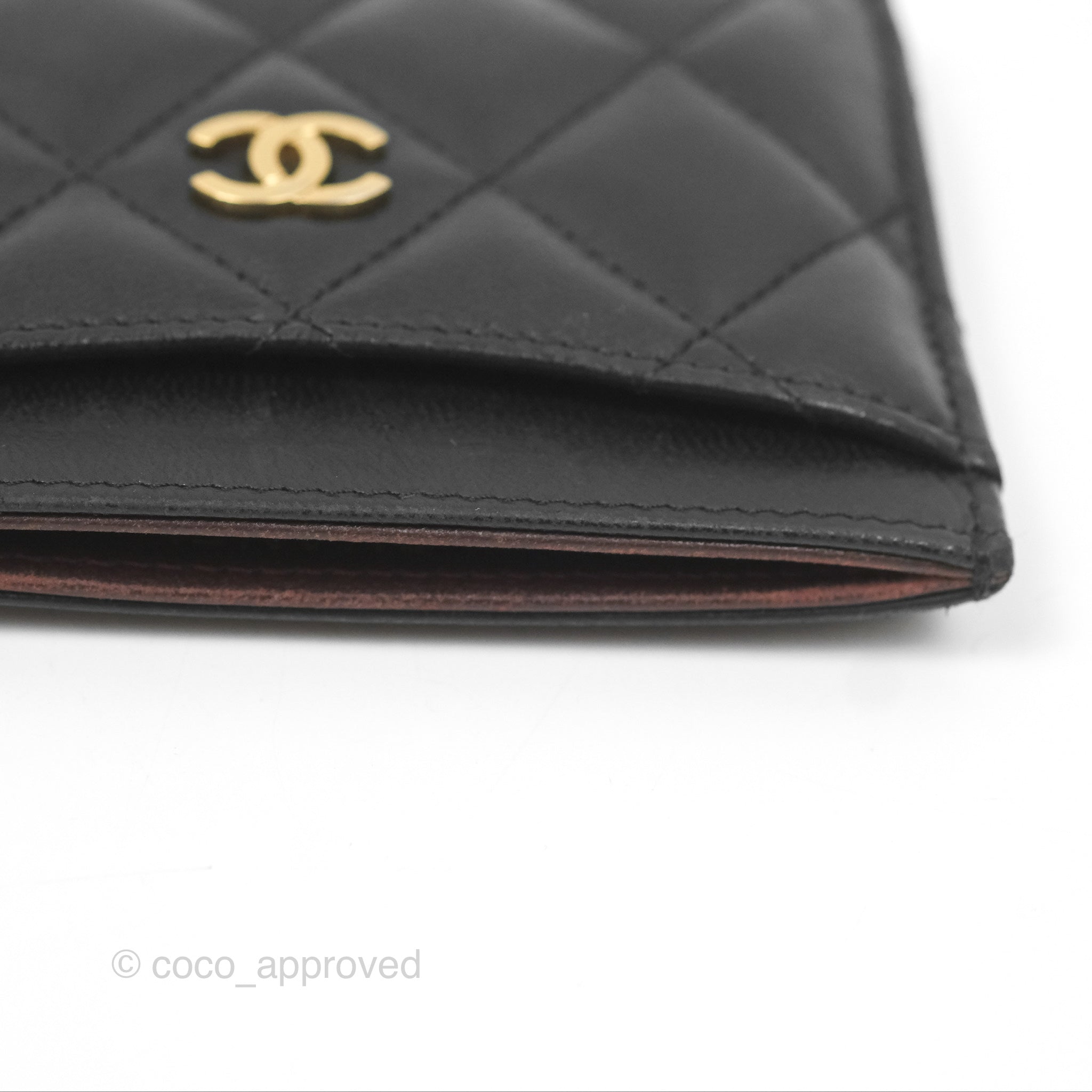 Chanel Classic Flat Card Holder Black Lambskin Gold Hardware - Luxury Slim Wallet for Women, Perfect for Everyday Use & Gift Giving