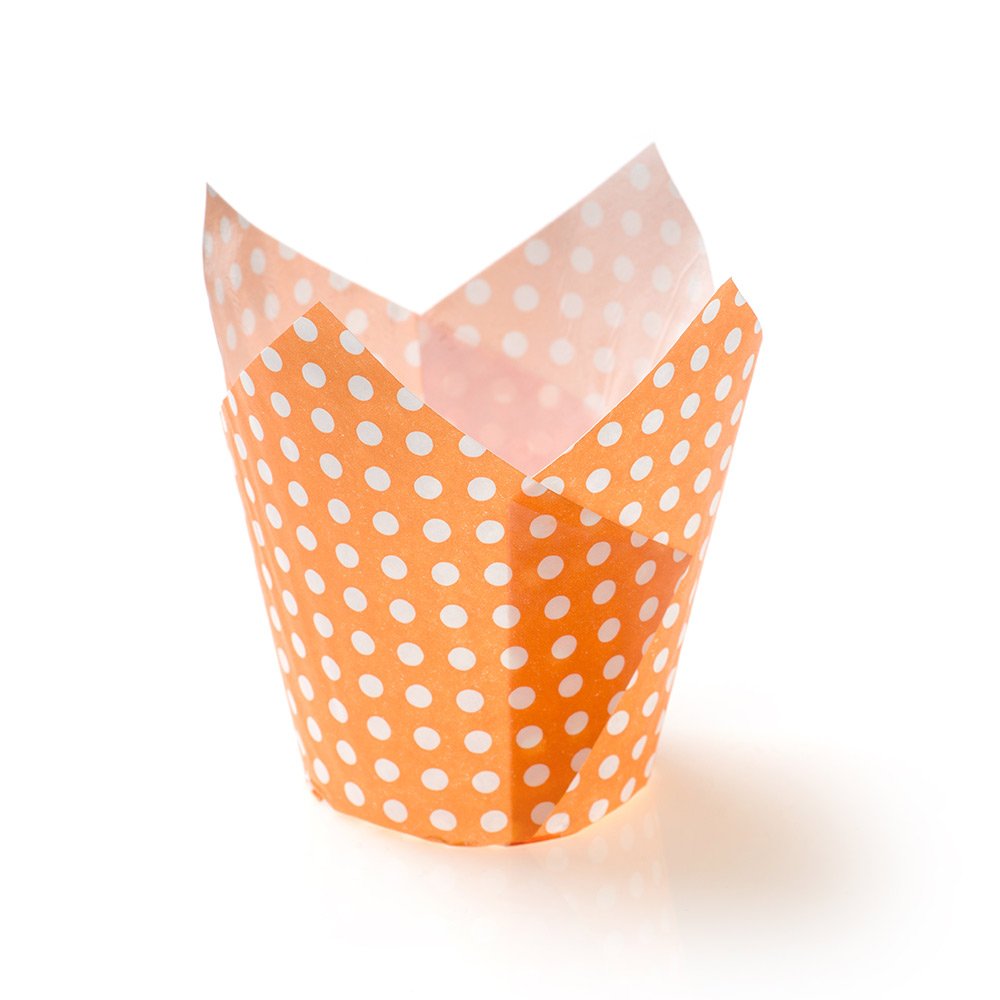 Restaurantware Panificio 1.7oz Round Paper Baking Cups - 200 Count Polka Dot Printed Disposable Cupcake Liners | Heat Resistant Up to 425°F | Perfect for Eclairs, Cupcakes, Muffins & Party Desserts